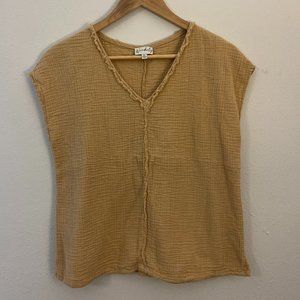Sleeveless Tan Blouse